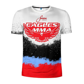 Мужская футболка 3D спортивная с принтом Eagles MMA в городе Новоалтайск, 100% полиэстер с улучшенными характеристиками | приталенный силуэт, круглая горловина, широкие плечи, сужается к линии бедра | khabib | ufc | борьба | грепплинг | дагестан | дзюдо | нурмагомедов | орёл | самбо | хабиб