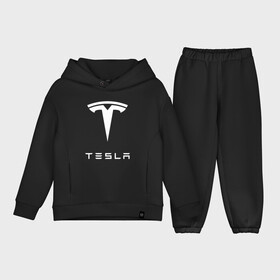 Детский костюм хлопок Oversize с принтом TESLA в городе Новоалтайск,  |  | Тематика изображения на принте: brand | car | elon mask | tesla | авто | бренд | илон | илон маск | маск | машина | тесла | электрокар
