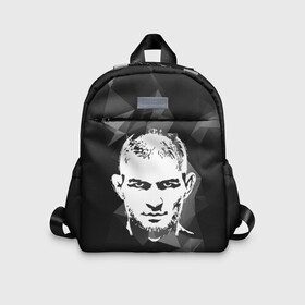 Детский рюкзак 3D с принтом KHABIB NURMAGOMEDOV. в городе Новоалтайск, 100% полиэстер | лямки с регулируемой длиной, сверху петелька, чтобы рюкзак можно было повесить на вешалку. Основное отделение закрывается на молнию, как и внешний карман. Внутри дополнительный карман. По бокам два дополнительных кармашка | abstract | geometry | khabib | khabib nurmagomedov | mma | sport | texture | абстракция | вектор | геометрия | кулак | мма | смешанные боевые искусства | спорт | текстура | хабиб | хабиб нурмагомедов