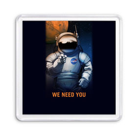 Магнит 55*55 с принтом NASA в городе Новоалтайск, Пластик | Размер: 65*65 мм; Размер печати: 55*55 мм | nasa | астрономия | галактика | звезды | космонавт. планеты | космос | наука | небо
