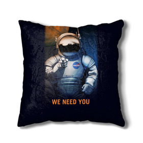 Подушка 3D с принтом NASA в городе Новоалтайск, наволочка – 100% полиэстер, наполнитель – холлофайбер (легкий наполнитель, не вызывает аллергию). | состоит из подушки и наволочки. Наволочка на молнии, легко снимается для стирки | nasa | астрономия | галактика | звезды | космонавт. планеты | космос | наука | небо