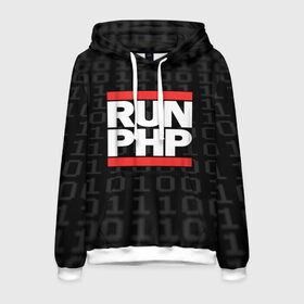 Мужская толстовка 3D с принтом Run PHP в городе Новоалтайск, 100% полиэстер | двухслойный капюшон со шнурком для регулировки, мягкие манжеты на рукавах и по низу толстовки, спереди карман-кенгуру с мягким внутренним слоем. | Тематика изображения на принте: admin | administrator | calm | code | coder | coding | dmc | engineer | job | keep | php | programmer | run | администратор | айти | инженер | код | кодинг | программа | программист | профессия | сисадмин