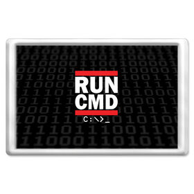 Магнит 45*70 с принтом RUN CMD в городе Новоалтайск, Пластик | Размер: 78*52 мм; Размер печати: 70*45 | Тематика изображения на принте: admin | administrator | calm | cmd | code | coder | coding | dmc | engineer | job | keep | programmer | run | администратор | айти | инженер | код | кодинг | программа | программист | профессия | сисадмин
