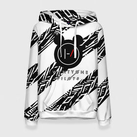 Женская толстовка 3D с принтом Twenty one pilots в городе Новоалтайск, 100% полиэстер  | двухслойный капюшон со шнурком для регулировки, мягкие манжеты на рукавах и по низу толстовки, спереди карман-кенгуру с мягким внутренним слоем. | 21 pilots | josh dun | music | rock | twenty one pilots | tyler joseph | джош дан | музыка | рок | тайлер джозеф