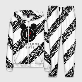 Мужской костюм 3D с принтом Twenty one pilots в городе Новоалтайск, 100% полиэстер | Манжеты и пояс оформлены тканевой резинкой, двухслойный капюшон со шнурком для регулировки, карманы спереди | 21 pilots | josh dun | music | rock | twenty one pilots | tyler joseph | джош дан | музыка | рок | тайлер джозеф