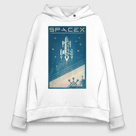 Женское худи Oversize хлопок с принтом SpaceX в городе Новоалтайск, френч-терри — 70% хлопок, 30% полиэстер. Мягкий теплый начес внутри —100% хлопок | боковые карманы, эластичные манжеты и нижняя кромка, капюшон на магнитной кнопке | dragon | elon reeve musk | falcon | falcon heavy | mars | nasa | paypal | solarcity | spacex | tesla | tess | астрономия | илон маск | космос | марс | наука | плакат | ракета | ретро