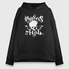 Женское худи Oversize хлопок с принтом Cypress Hill в городе Новоалтайск, френч-терри — 70% хлопок, 30% полиэстер. Мягкий теплый начес внутри —100% хлопок | боковые карманы, эластичные манжеты и нижняя кромка, капюшон на магнитной кнопке | cypress hill | hip hop | music | rap | музыка | рэп | хип хоп | череп