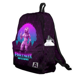 Рюкзак 3D с принтом Fortnite в городе Новоалтайск, 100% полиэстер | лямки с регулируемой длиной, сверху петелька, чтобы рюкзак можно было повесить на вешалку. Основное отделение закрывается на молнию, как и внешний карман. Внутри два дополнительных кармана, один из которых закрывается на молнию. По бокам два дополнительных кармашка | battle | fortnite | game | royale | survival | зомби | игра | королевская битва