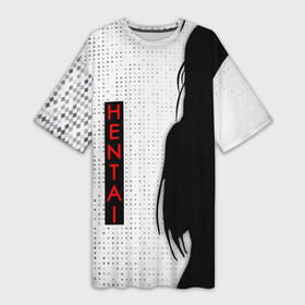 Платье-футболка 3D с принтом HENTAI   женский силуэт в городе Новоалтайск,  |  | ahegao | kawai | kowai | oppai | otaku | senpai | sugoi | waifu | yandere | ахегао | ковай | отаку | сенпай | яндере