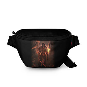 Поясная сумка 3D с принтом Dark Souls в городе Новоалтайск, 100% полиэстер | плотная ткань, ремень с регулируемой длиной, внутри несколько карманов для мелочей, основное отделение и карман с обратной стороны сумки застегиваются на молнию | 3 | dark | darksouls | praise | soul | souls | the sun | дарк | души | мертвец | рыцарь | соул | соулс | тёмные