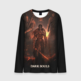 Мужской лонгслив 3D с принтом Dark Souls в городе Новоалтайск, 100% полиэстер | длинные рукава, круглый вырез горловины, полуприлегающий силуэт | Тематика изображения на принте: 3 | dark | darksouls | praise | soul | souls | the sun | дарк | души | мертвец | рыцарь | соул | соулс | тёмные