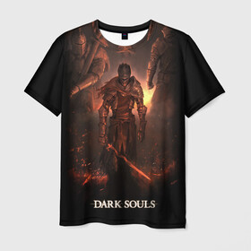 Мужская футболка 3D с принтом Dark Souls в городе Новоалтайск, 100% полиэфир | прямой крой, круглый вырез горловины, длина до линии бедер | 3 | dark | darksouls | praise | soul | souls | the sun | дарк | души | мертвец | рыцарь | соул | соулс | тёмные
