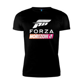 Мужская футболка премиум с принтом Forza Horizon 4 в городе Новоалтайск, 92% хлопок, 8% лайкра | приталенный силуэт, круглый вырез ворота, длина до линии бедра, короткий рукав | auto | car | forza | game | horizon | mclaren | motorsport | race | авто | гонки | игра | машина