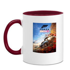 Кружка двухцветная с принтом Forza Horizon 4 в городе Новоалтайск, керамика | объем — 330 мл, диаметр — 80 мм. Цветная ручка и кайма сверху, в некоторых цветах — вся внутренняя часть | auto | car | forza | game | horizon | mclaren | motorsport | race | авто | гонки | игра | машина