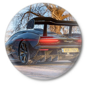 Значок с принтом Forza Horizon 4 в городе Новоалтайск,  металл | круглая форма, металлическая застежка в виде булавки | auto | car | forza | game | horizon | mclaren | motorsport | race | авто | гонки | игра | машина
