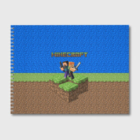 Альбом для рисования с принтом MINECRAFT в городе Новоалтайск, 100% бумага
 | матовая бумага, плотность 200 мг. | Тематика изображения на принте: game | logo | minecraft | pattern | арт | игры | логотип | пиксели