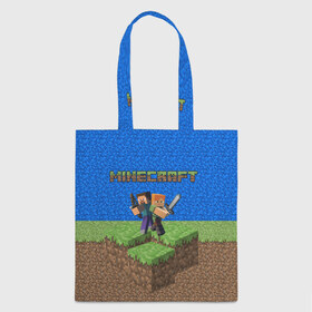 Сумка 3D повседневная с принтом MINECRAFT в городе Новоалтайск, 100% полиэстер | Плотность: 200 г/м2; Размер: 34×35 см; Высота лямок: 30 см | game | logo | minecraft | pattern | арт | игры | логотип | пиксели