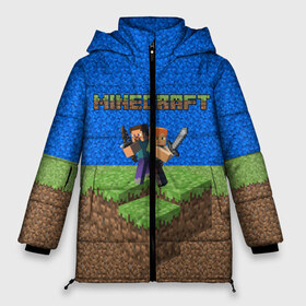 Женская зимняя куртка 3D с принтом MINECRAFT в городе Новоалтайск, верх — 100% полиэстер; подкладка — 100% полиэстер; утеплитель — 100% полиэстер | длина ниже бедра, силуэт Оверсайз. Есть воротник-стойка, отстегивающийся капюшон и ветрозащитная планка. 

Боковые карманы с листочкой на кнопках и внутренний карман на молнии | game | logo | minecraft | pattern | арт | игры | логотип | пиксели