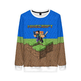 Женский свитшот 3D с принтом MINECRAFT в городе Новоалтайск, 100% полиэстер с мягким внутренним слоем | круглый вырез горловины, мягкая резинка на манжетах и поясе, свободная посадка по фигуре | game | logo | minecraft | pattern | арт | игры | логотип | пиксели