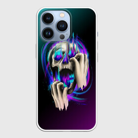 Чехол для iPhone 13 Pro с принтом Scream Skull в городе Новоалтайск,  |  | bone | bones | chain | chains | dark | grey | horror | scary | scream | skull | skulls | teeth | tooth | жуть | зуб | зубы | кости | кость | крик | серый | страшно | хоррор | цепи | цепочка | цепь | череп | черепа
