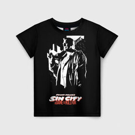 Детская футболка 3D с принтом Frank Miller`s Sin City в городе Новоалтайск, 100% гипоаллергенный полиэфир | прямой крой, круглый вырез горловины, длина до линии бедер, чуть спущенное плечо, ткань немного тянется | ava lord | big damn | marv | nancy | nancy callahan | sin city | город греха | город грехов | марв | миллер | роберт | родригес | син сити | фрэнк