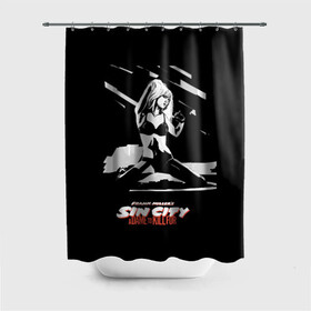 Штора 3D для ванной с принтом Sin City - Nancy в городе Новоалтайск, 100% полиэстер | плотность материала — 100 г/м2. Стандартный размер — 146 см х 180 см. По верхнему краю — пластиковые люверсы для креплений. В комплекте 10 пластиковых колец | ava lord | big damn | marv | nancy | nancy callahan | sin city | город греха | город грехов | марв | миллер | роберт | родригес | син сити | фрэнк