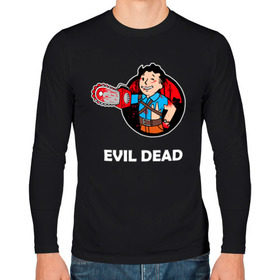Мужской лонгслив хлопок с принтом EVIL DEAD в городе Новоалтайск, 100% хлопок |  | fallout | groovy | halloween | the evil dead | vault boy | брюс кэмпбелл | зловещие мертвецы | ужастик | хеллоуин | черная книга | эш | эш против зловещих мертвецов | эш уильямс