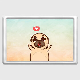 Магнит 45*70 с принтом Puglie Pug Like в городе Новоалтайск, Пластик | Размер: 78*52 мм; Размер печати: 70*45 | Тематика изображения на принте: anime | dog | аниме | лайк | мопс | мопсик