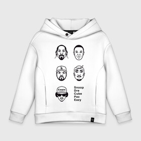 Детское худи Oversize хлопок с принтом West Coast rap в городе Новоалтайск, френч-терри — 70% хлопок, 30% полиэстер. Мягкий теплый начес внутри —100% хлопок | боковые карманы, эластичные манжеты и нижняя кромка, капюшон на магнитной кнопке | Тематика изображения на принте: 2pac | cube | dogg | dre | eazy | ice | makaveli | snoop | гангста рэп | реп | хип хоп