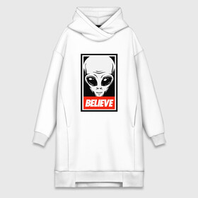 Платье-худи хлопок с принтом I want To Believe UFO в городе Новоалтайск,  |  | alien | believe | invader | obey | ufo | x files | вера | заговор | захватчик | инопланетянин | нло | секретные материалы | чужой