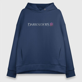 Женское худи Oversize хлопок с принтом Darksiders 3 в городе Новоалтайск, френч-терри — 70% хлопок, 30% полиэстер. Мягкий теплый начес внутри —100% хлопок | боковые карманы, эластичные манжеты и нижняя кромка, капюшон на магнитной кнопке | 3 | darkside | darksider | darksiders | апокалипсиса | всадники | даркайдерс | дарксайд | дарксайдер | лого | логотип | ярость