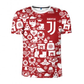 Мужская футболка 3D спортивная с принтом Juventus Новогодний в городе Новоалтайск, 100% полиэстер с улучшенными характеристиками | приталенный силуэт, круглая горловина, широкие плечи, сужается к линии бедра | Тематика изображения на принте: club | football | juventus | белый | италия | клуб | форма | черный | ювентус