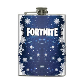 Фляга с принтом Fortnite Новогодний в городе Новоалтайск, металлический корпус | емкость 0,22 л, размер 125 х 94 мм. Виниловая наклейка запечатывается полностью | Тематика изображения на принте: 