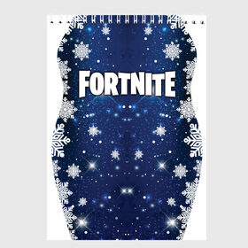 Скетчбук с принтом Fortnite Новогодний в городе Новоалтайск, 100% бумага
 | 48 листов, плотность листов — 100 г/м2, плотность картонной обложки — 250 г/м2. Листы скреплены сверху удобной пружинной спиралью | 