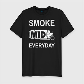 Мужская футболка хлопок Slim с принтом Smoke mid everyday в городе Новоалтайск, 92% хлопок, 8% лайкра | приталенный силуэт, круглый вырез ворота, длина до линии бедра, короткий рукав | anarchist | balkan | blake | counter | cs:go | fbi | gign | gsg 9 | idf | pirate | sas | seal | strike | swat | анархисты | балканы | граната | день | дым | каждый | контра | контрудар | пираты