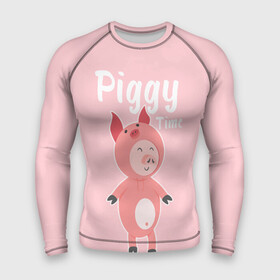 Мужской рашгард 3D с принтом Piggy Time в городе Новоалтайск,  |  | 2019 | merry christmas | new year | год свиньи | зима | новый год | поросенок | праздник | рождество | свинка | свинья