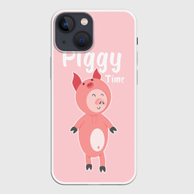 Чехол для iPhone 13 mini с принтом Piggy Time в городе Новоалтайск,  |  | 2019 | merry christmas | new year | год свиньи | зима | новый год | поросенок | праздник | рождество | свинка | свинья