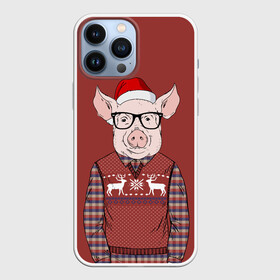 Чехол для iPhone 13 Pro Max с принтом New Year Pig в городе Новоалтайск,  |  | 2019 | merry christmas | new year | год свиньи | зима | новый год | поросенок | праздник | рождество | свинка | свинья
