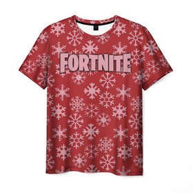 Мужская футболка 3D с принтом Fortnite Новогодний в городе Новоалтайск, 100% полиэфир | прямой крой, круглый вырез горловины, длина до линии бедер | Тематика изображения на принте: 
