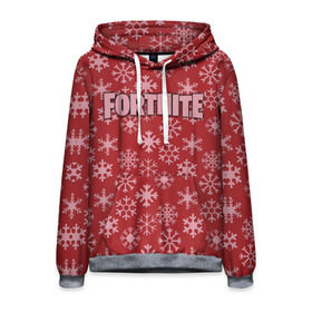 Мужская толстовка 3D с принтом Fortnite Новогодний в городе Новоалтайск, 100% полиэстер | двухслойный капюшон со шнурком для регулировки, мягкие манжеты на рукавах и по низу толстовки, спереди карман-кенгуру с мягким внутренним слоем. | Тематика изображения на принте: 