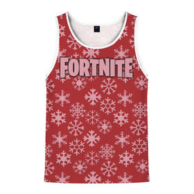 Мужская майка 3D с принтом Fortnite Новогодний в городе Новоалтайск, 100% полиэстер | круглая горловина, приталенный силуэт, длина до линии бедра. Пройма и горловина окантованы тонкой бейкой | Тематика изображения на принте: 