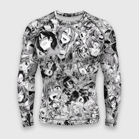 Мужской рашгард 3D с принтом Manga ahegao в городе Новоалтайск,  |  | ahegao | manga | ахегао | комиксы | лицо | манга | паттрен | чернобелый | эмоции