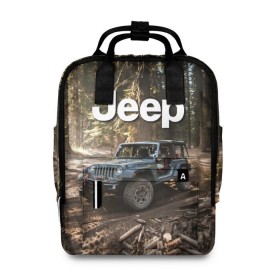Женский рюкзак 3D с принтом Jeep в городе Новоалтайск, 100% полиэстер | лямки с регулируемой длиной, сверху ручки, чтобы рюкзак нести как сумку. Основное отделение закрывается на молнию, как и внешний карман. Внутри два дополнительных кармана, один из которых закрывается на молнию. По бокам два дополнительных кармашка, куда поместится маленькая бутылочка
 | Тематика изображения на принте: 4х4 | forest | jeep | nature | off road | russia | siberia | ural | usa | бездорожье | внедорожник | дальний восток | лес | природа | ралли | россия | сибирь | сша | тайга | урал