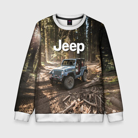 Детский свитшот 3D с принтом Jeep в городе Новоалтайск, 100% полиэстер | свободная посадка, прямой крой, мягкая тканевая резинка на рукавах и понизу свитшота | Тематика изображения на принте: 4х4 | forest | jeep | nature | off road | russia | siberia | ural | usa | бездорожье | внедорожник | дальний восток | лес | природа | ралли | россия | сибирь | сша | тайга | урал