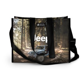 Сумка-шоппер 3D с принтом Jeep в городе Новоалтайск, 100% полиэстер | застегивается на металлическую кнопку; внутренний карман застегивается на молнию. Стенки укреплены специальным мягким материалом, чтобы защитить содержимое от несильных ударов
 | 4х4 | forest | jeep | nature | off road | russia | siberia | ural | usa | бездорожье | внедорожник | дальний восток | лес | природа | ралли | россия | сибирь | сша | тайга | урал