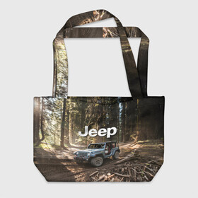 Пляжная сумка 3D с принтом Jeep в городе Новоалтайск, 100% полиэстер | застегивается на металлическую кнопку; внутренний карман застегивается на молнию. Стенки укреплены специальным мягким материалом, чтобы защитить содержимое от несильных ударов
 | 4х4 | forest | jeep | nature | off road | russia | siberia | ural | usa | бездорожье | внедорожник | дальний восток | лес | природа | ралли | россия | сибирь | сша | тайга | урал
