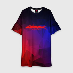 Детское платье 3D с принтом CYBERPUNK 2077 | КИБЕРПАНК 2077 в городе Новоалтайск, 100% полиэстер | прямой силуэт, чуть расширенный к низу. Круглая горловина, на рукавах — воланы | 2019 | abstraction | cd project red | cyberpunk 2077 | future | hack | night city | samurai | sci fi | абстракция | андроиды | безумие | будущее | киберпанк 2077 | логотип | роботы | самураи | фантастика | цифры