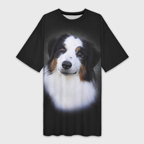 Платье-футболка 3D с принтом Собака в городе Новоалтайск,  |  | голова | животные | мордочка | пес | природа | собака | щенок