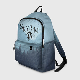 Рюкзак 3D с принтом TES SKYRIM  в городе Новоалтайск, 100% полиэстер | лямки с регулируемой длиной, сверху петелька, чтобы рюкзак можно было повесить на вешалку. Основное отделение закрывается на молнию, как и внешний карман. Внутри два дополнительных кармана, один из которых закрывается на молнию. По бокам два дополнительных кармашка | christmas | dovahkiin | dragon | dragonborn | fus ro dah | rpg | skyrim | snow | tes | the elder scrolls | winter is coming | докавин | драконы | новогодний | новый год | рпг | снег