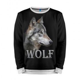 Мужской свитшот 3D с принтом Wolf в городе Новоалтайск, 100% полиэстер с мягким внутренним слоем | круглый вырез горловины, мягкая резинка на манжетах и поясе, свободная посадка по фигуре | волк | животные | мордочка | пес | природа | собака | хищник
